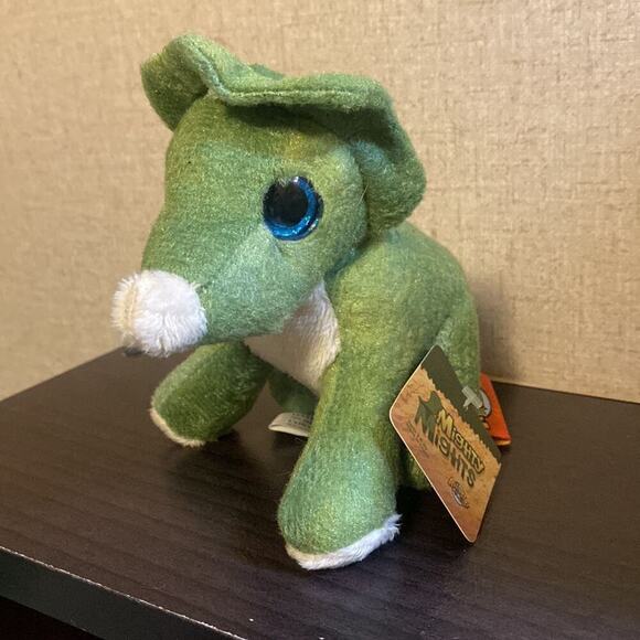 3.5 inch Mighty Mites Adventure Dinosaur Plush - Green Triceratops - Picture 1 of 1